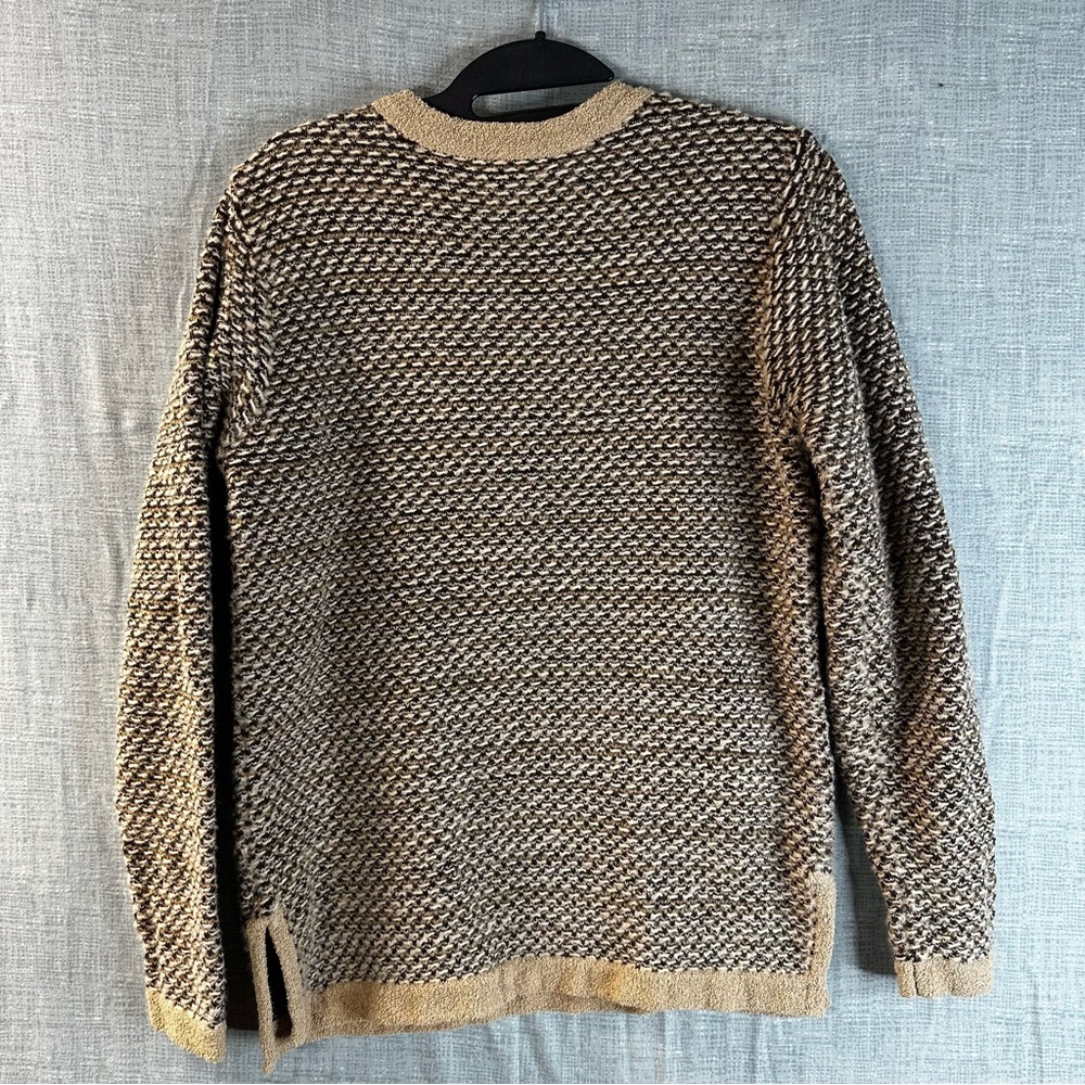 Liz Claiborne Lizsport Chunky Knit V-Neck Sweater Earth Tones Vintage Small S - Picture 8 of 11